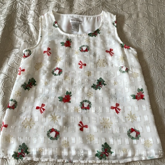 Draper’s & Damon’s Women’s SZ S Holiday Print Sleeveless Pullover Christmas Top - Picture 7 of 12